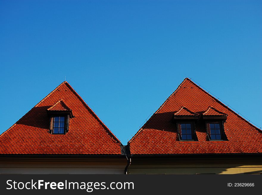 New roofs after building reconstruction