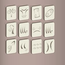 Zodiac Icons Stock Photography