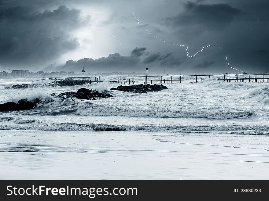 Cloudy sky over the sea. Cloudy sky over the sea