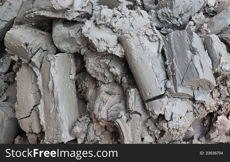 Gray mud as background and texture