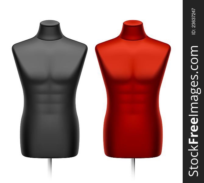 Male tailors dummy, mannequin vector illustration