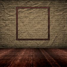 Vintage Empty Interior With Grunge Paper Wall Royalty Free Stock Photos