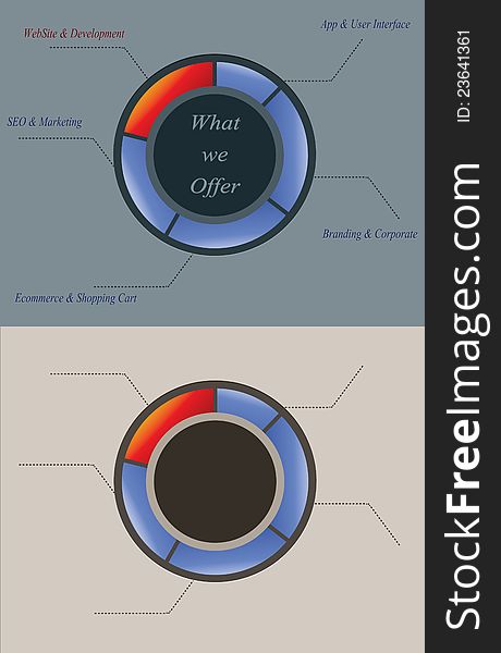 Design unique skill pie chart,and typography background .