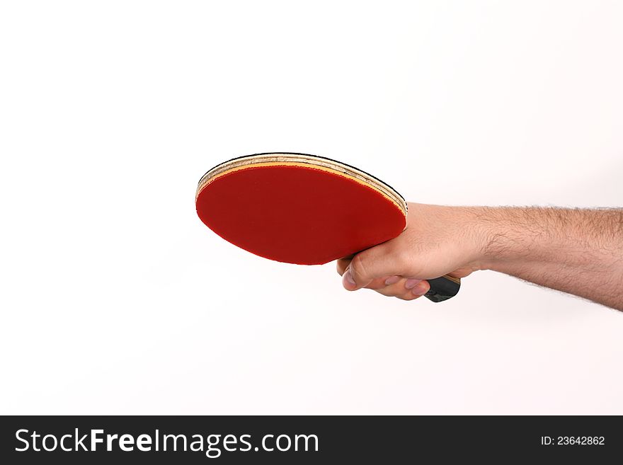 Table tennis racket, playing with forehand