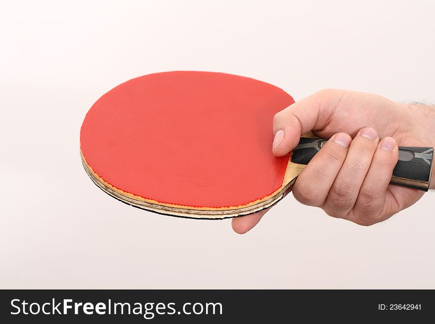 Table tennis racket, playing with forehand