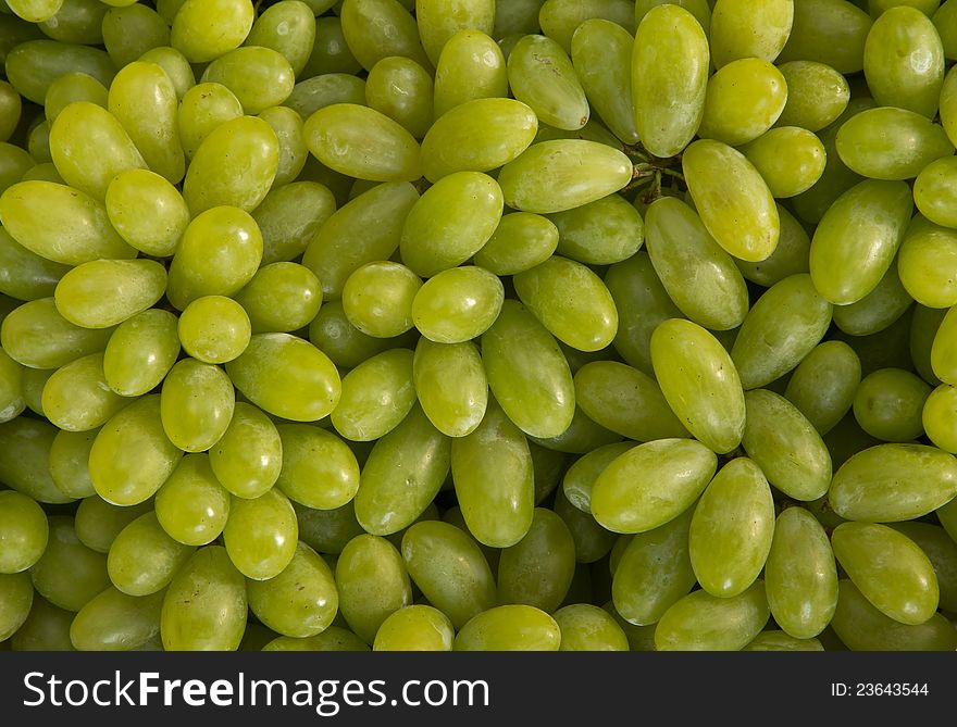 White wine grapes in a market (Green grapes)