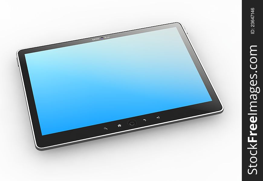 High-Detailed Ipade - like generic Portable Tablet PC on White Background, 3D Render.