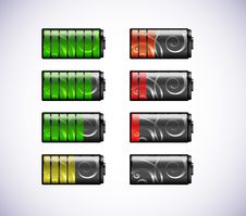 Vector Batteries Icons. Stock Images Vector Batteries Icons. Stock Images