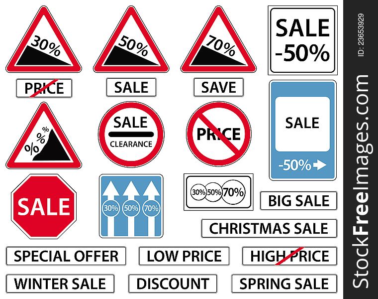 Sale signs set