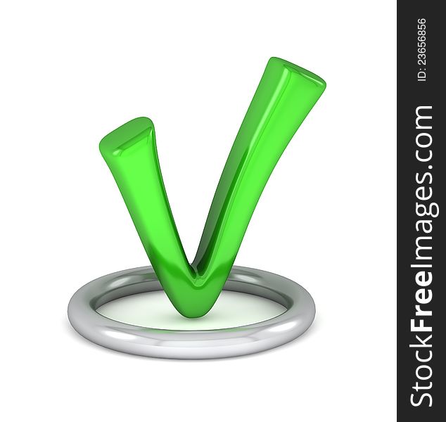 3d Green Tick Sign