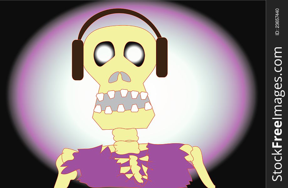The skull man with headphone
