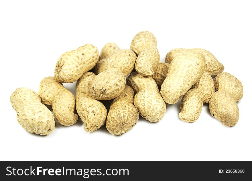 Peanuts snack on a white background