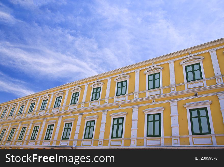 Windows and blue sky in Thailand