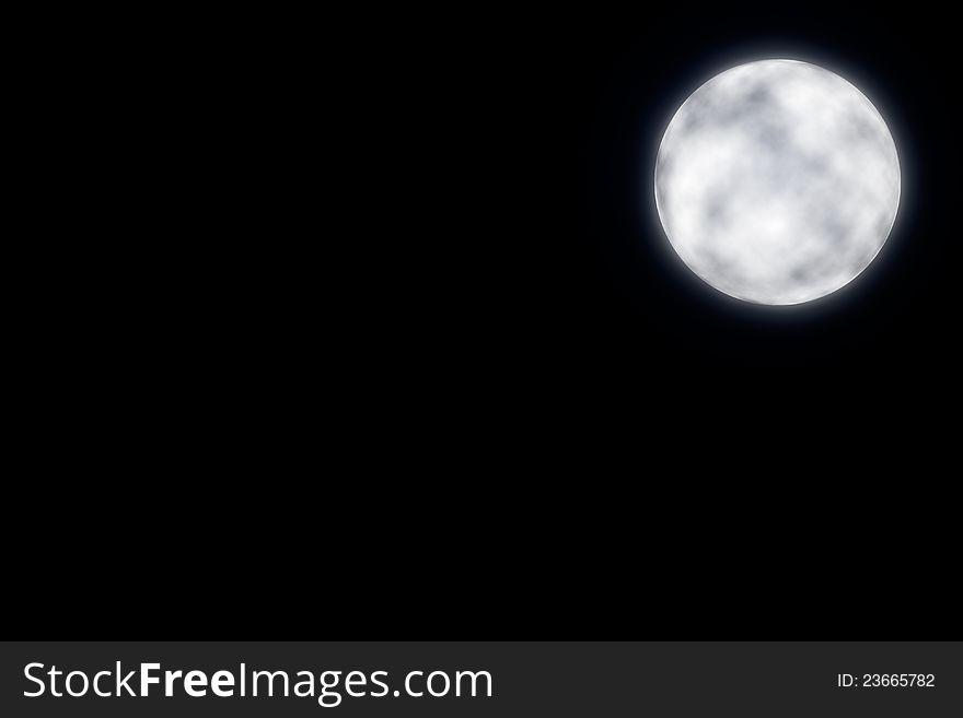 Glow moon, photoshop creation, on black background
