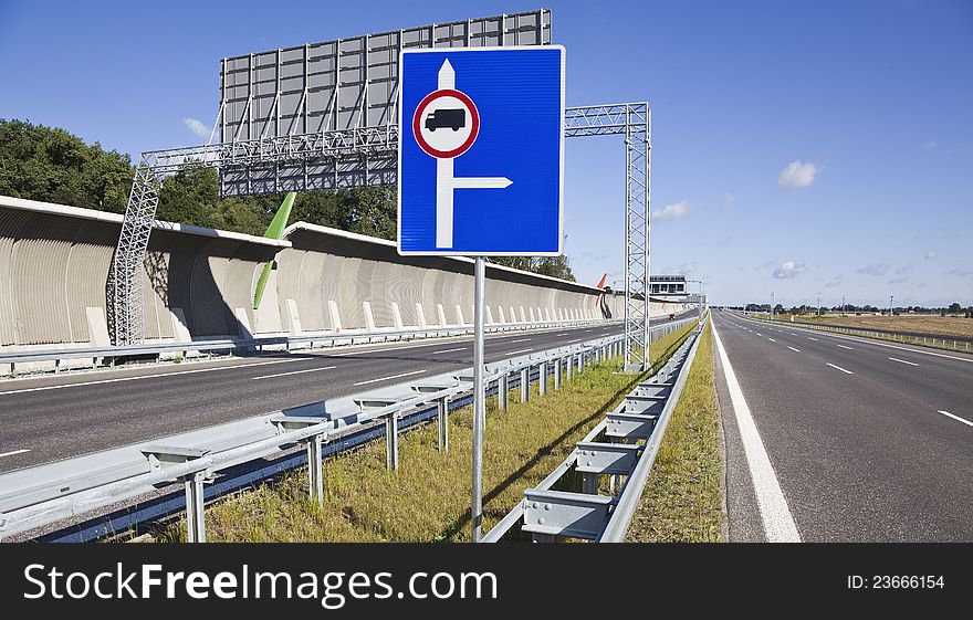 Empty highway with blue sky