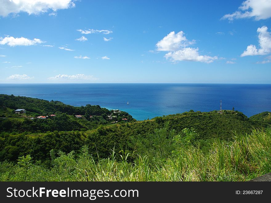 Beautiful view over the island of St Lucia. Beautiful view over the island of St Lucia