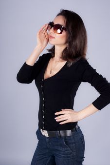 Young Woman Is In Sunglasses Stock Photo Young Woman Is In Sunglasses Stock Photo