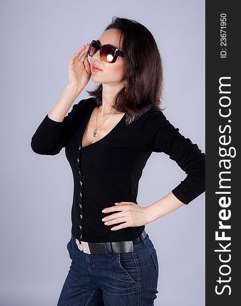 Young Woman Is In Sunglasses