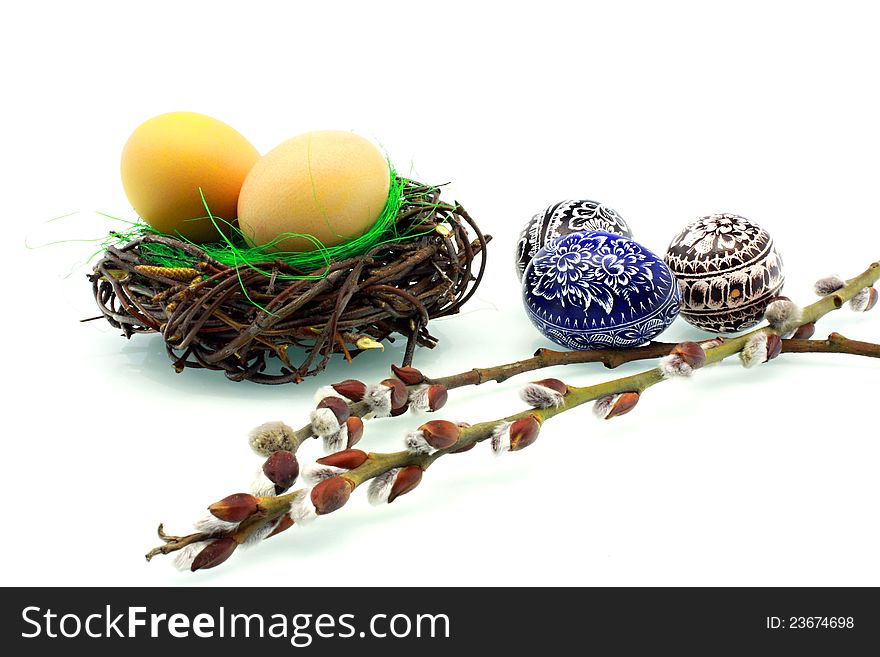 Easter eggs on a white background. Easter eggs on a white background