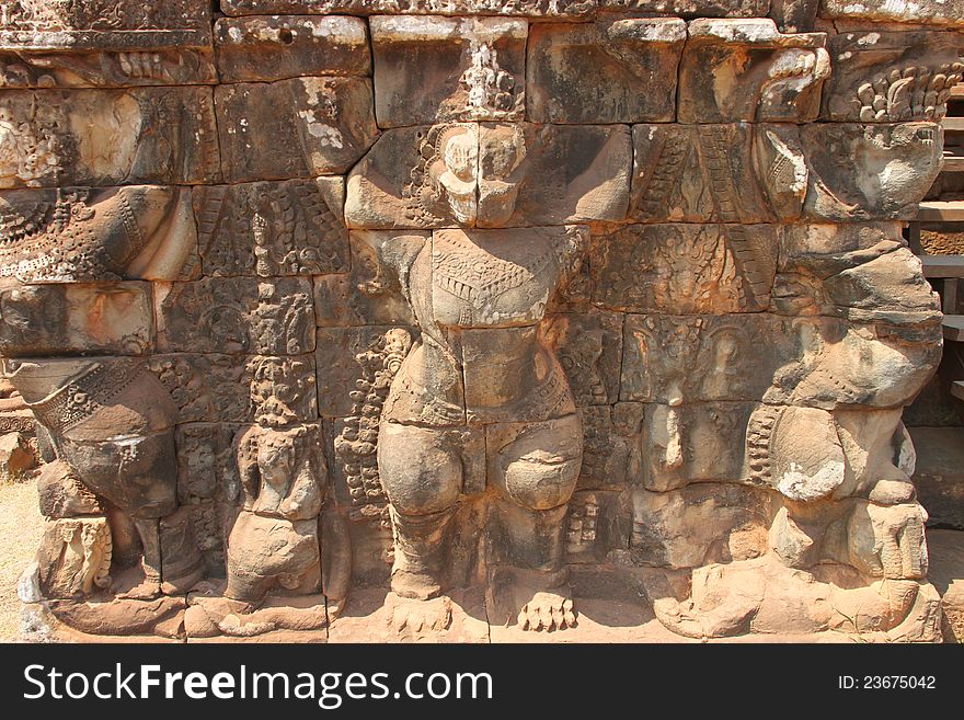 Garudas statue in Terrace of the elephants, Angkor Thom, Siemreap. Garudas statue in Terrace of the elephants, Angkor Thom, Siemreap