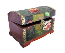 Old Small Round Top Chest Isolated Stock Photo Old Small Round Top Chest Isolated Stock Photo