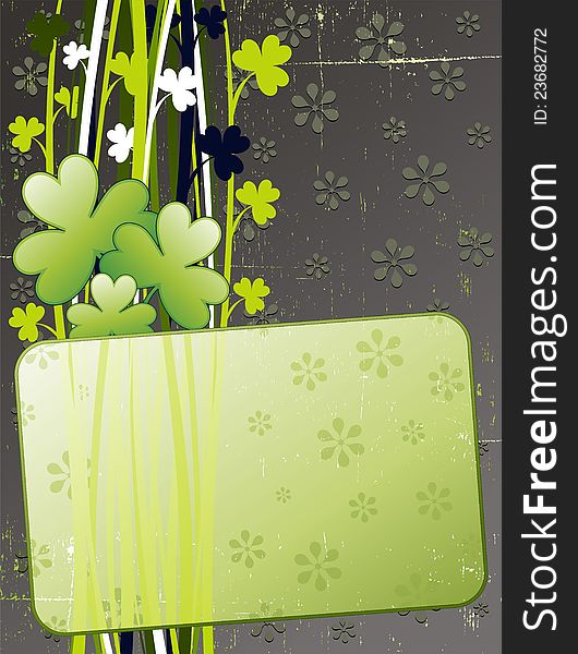 A Clover Artistic Design for a St Patrick's Day Greeting Card. A Clover Artistic Design for a St Patrick's Day Greeting Card