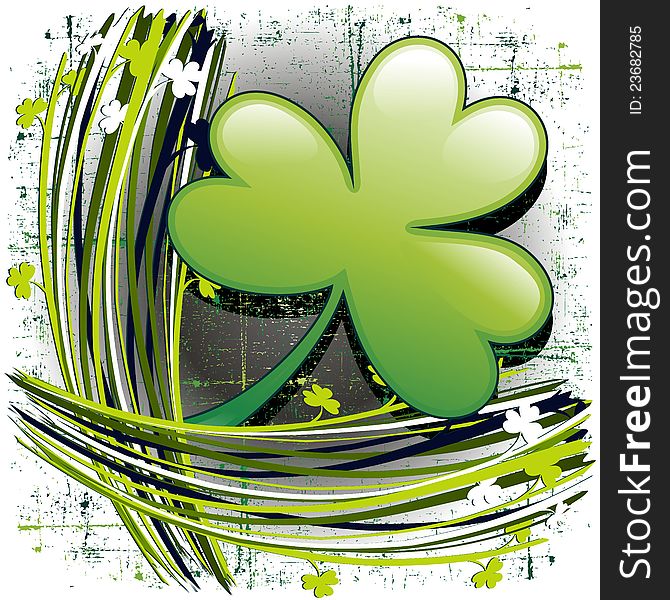 A Clover Artistic Design, Symbol of St Patrick's Day. A Clover Artistic Design, Symbol of St Patrick's Day