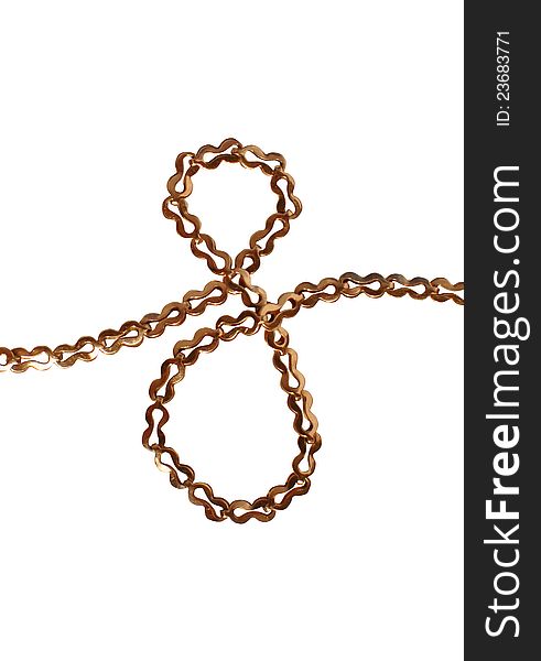 8 of March golden chain with a clipping path