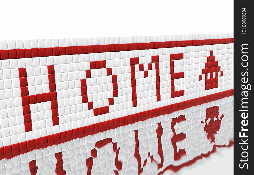 Diagonal mosaic home text on white background