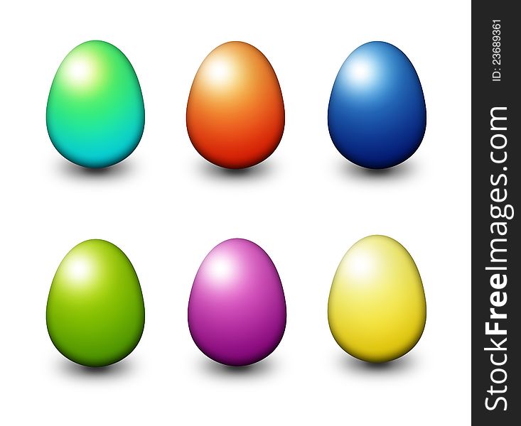 Colorful egg illustration  over white background