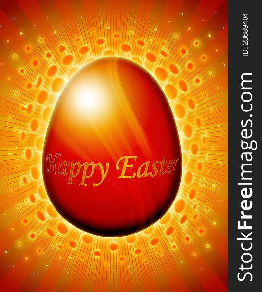 Shining easter egg card with gold elements
