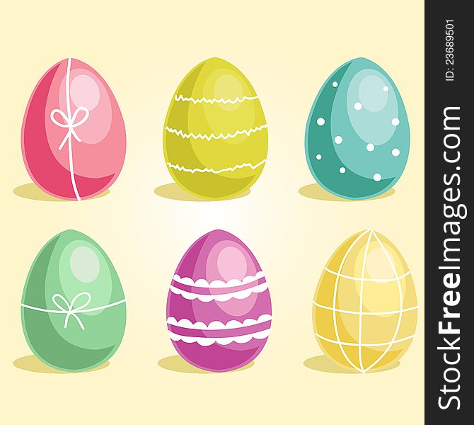 Colorful Easter eggs, vector illustration