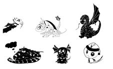 Vector Set Of Dragons Silhouettes Stock Image Vector Set Of Dragons Silhouettes Stock Image