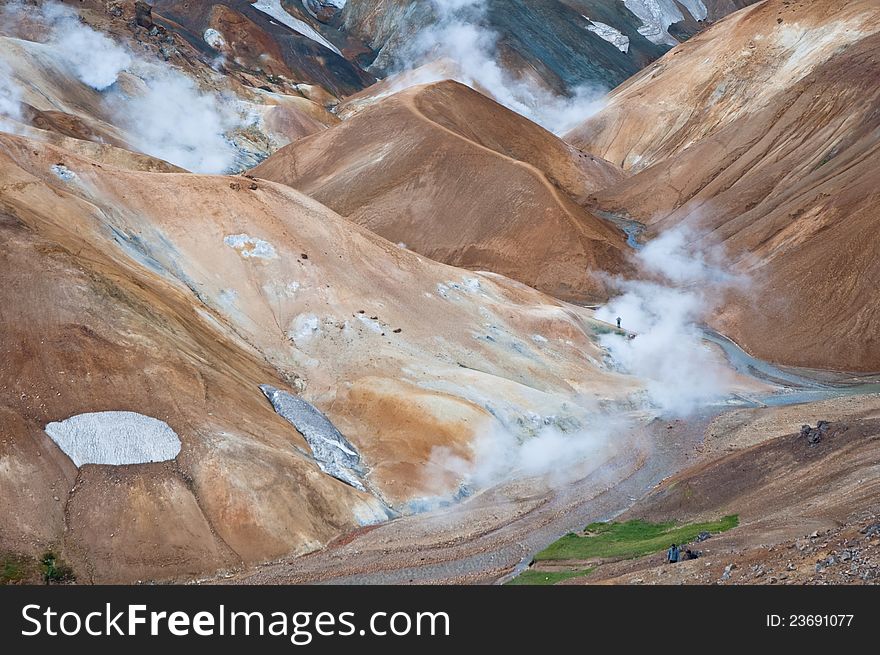 Colorful mountains in Iceland, deserted with no vegetation at all. Colorful mountains in Iceland, deserted with no vegetation at all