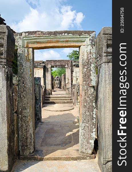 Ruins at Polonnaruwa - vatadage temple, UNESCO World Heritage Site in Sri Lanka. Ruins at Polonnaruwa - vatadage temple, UNESCO World Heritage Site in Sri Lanka