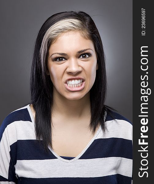 An angry looking caucasian woman. An angry looking caucasian woman