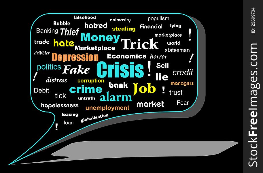 Illustrated graphic about crisis theme. Illustrated graphic about crisis theme