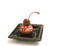Cherry Topped Brownie Bite Royalty Free Stock Photo Cherry Topped Brownie Bite Royalty Free Stock Photo