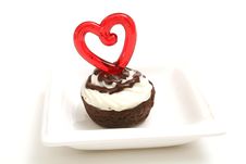 Heart Brownie On White Stock Photography Heart Brownie On White Stock Photography