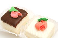 Chocolate And Vanilla Cupcake Stock Photography
