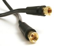 Two Cable Plugs On White Stock Photography