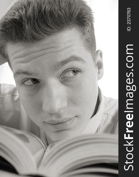 Portrait student with book