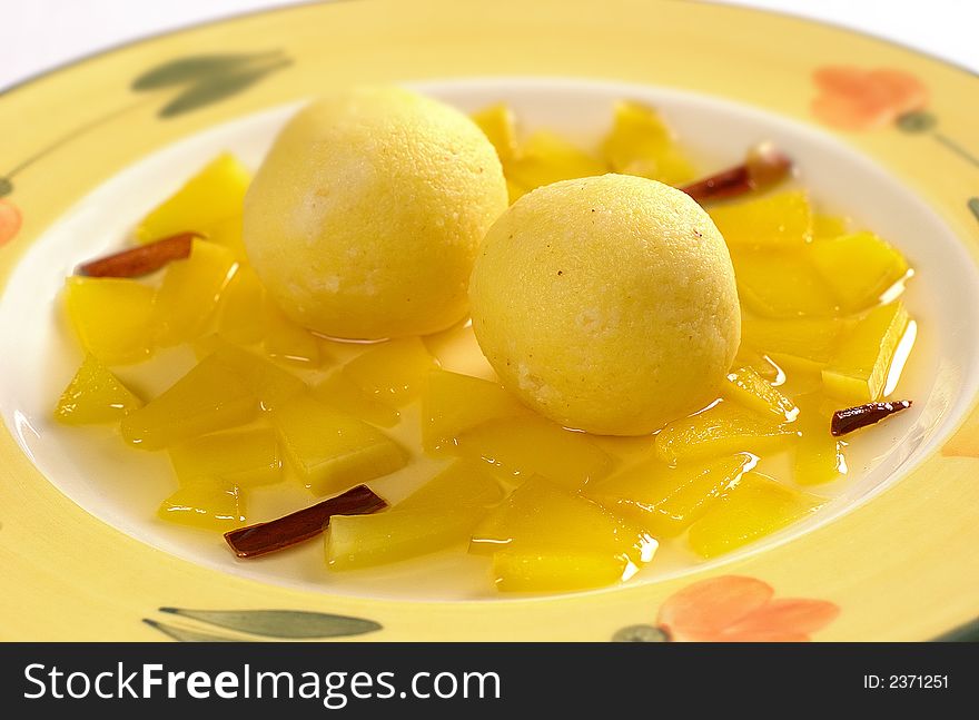 Groats balls with mango fruit 1