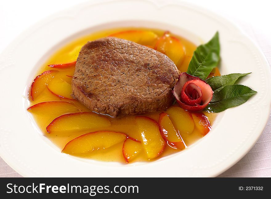 Beef steak with tangerine sauce 1