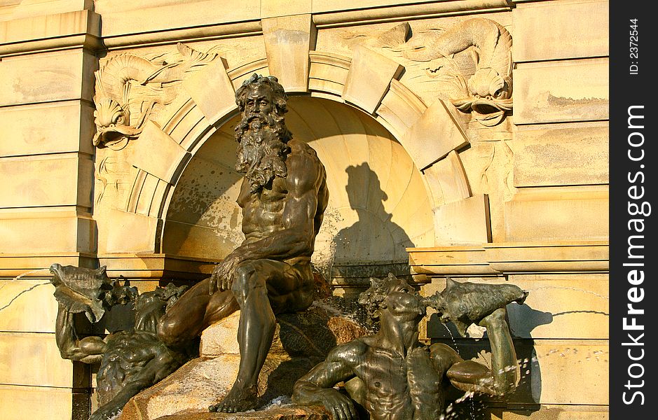 Neptune's Fountain in front of the Library of Congress.