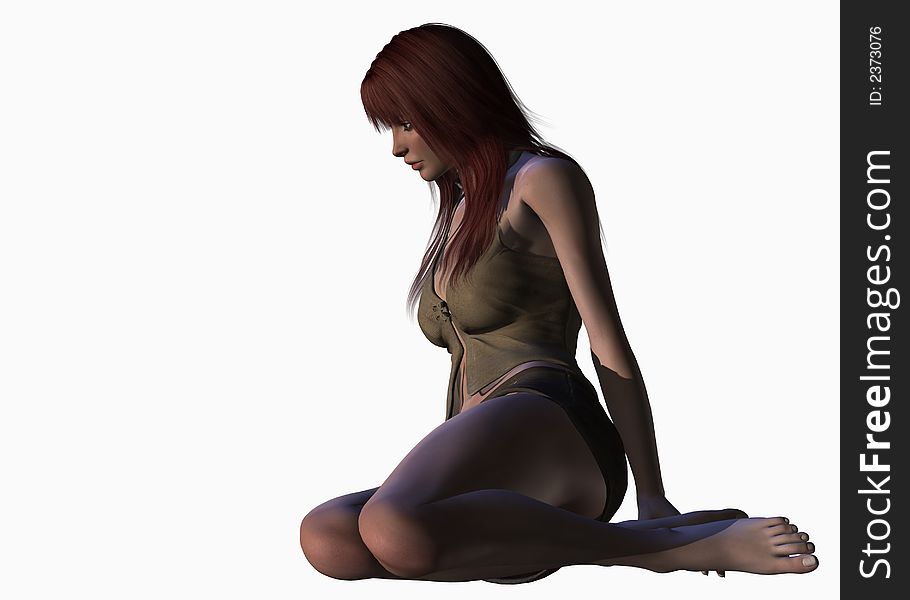 A sensual girl. Computer image in very high resolution.