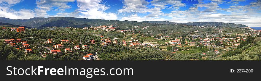 Diano Castello valley lanscape, Liguria, Italy. Diano Castello valley lanscape, Liguria, Italy