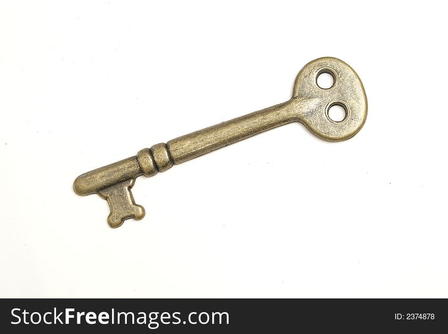 Isolated photo of a key on white