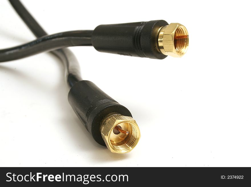 Isolated photo of two cable plugs on white