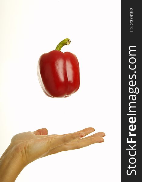 Healthy girl over a white background